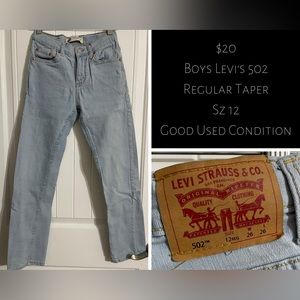 Boys Levi’s 502 Sz 12